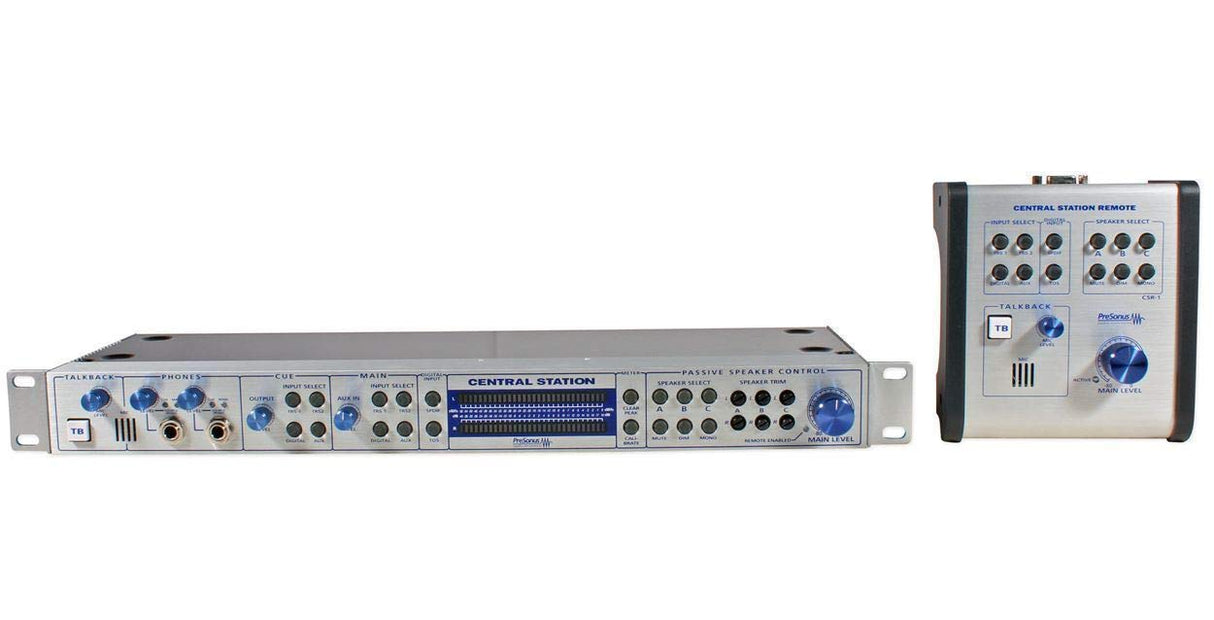 PreSonus Central Station PLUS: Studio Control Center with Remote Control, plata