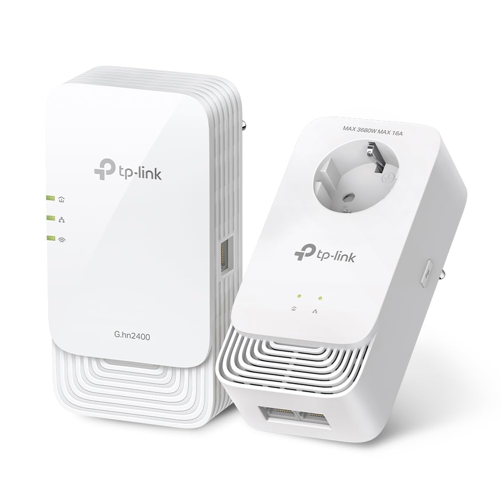 TP-Link -PGW2440 Kit G.hn2400 Powerline PLC AX1800 Wi-Fi 6 Kit,Compatible con EasyMesh, 3 Puertos Gigabit Ethernet