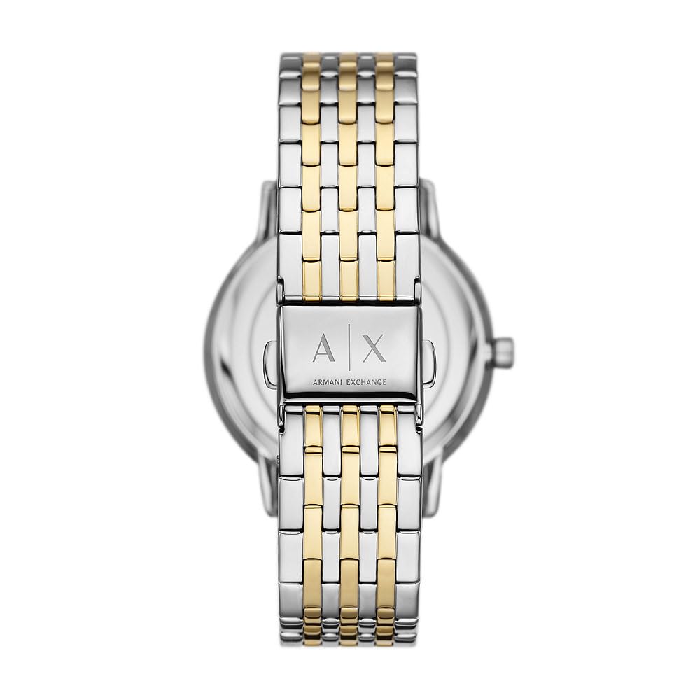 Armani Exchange Orologio da donna, Movimento al quarzo a tre lancette e cassa da 36 mm con cinturino in acciaio inossidabile, Conjunto tono plata y tono oro