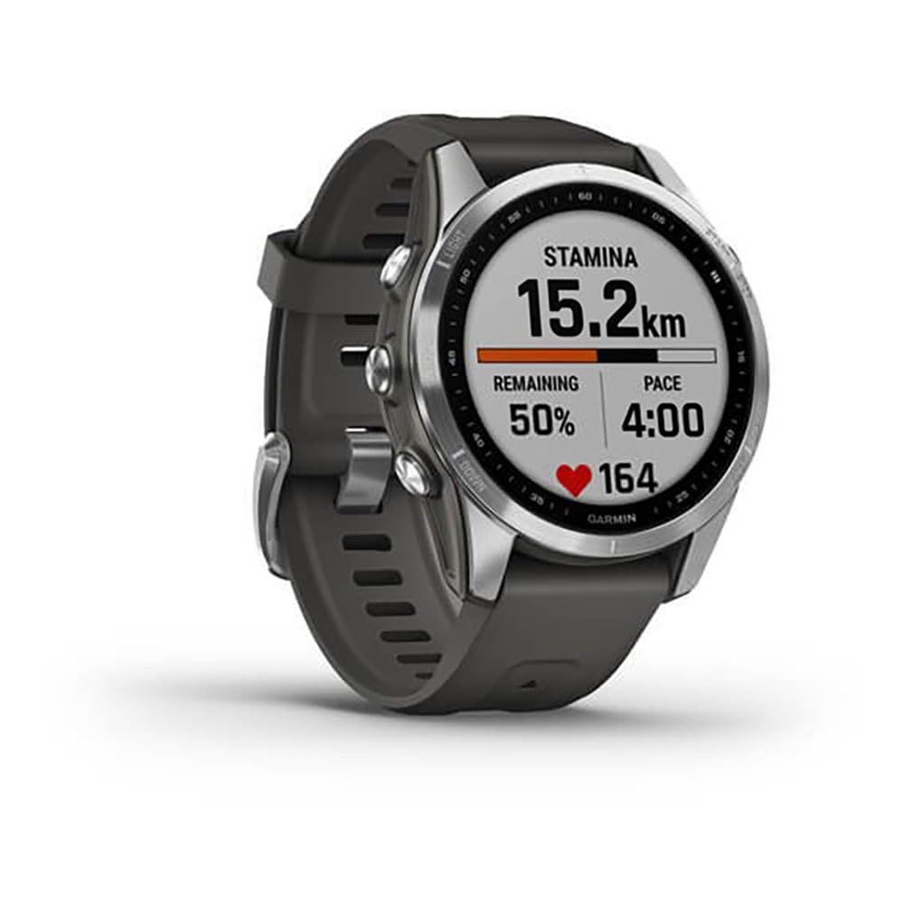 Garmin fēnix 7S - Reloj GPS multideporte con pantalla táctil y funciones superiores, frecuencia cardíaca, mapas y música, Gris Plata, 42 mm