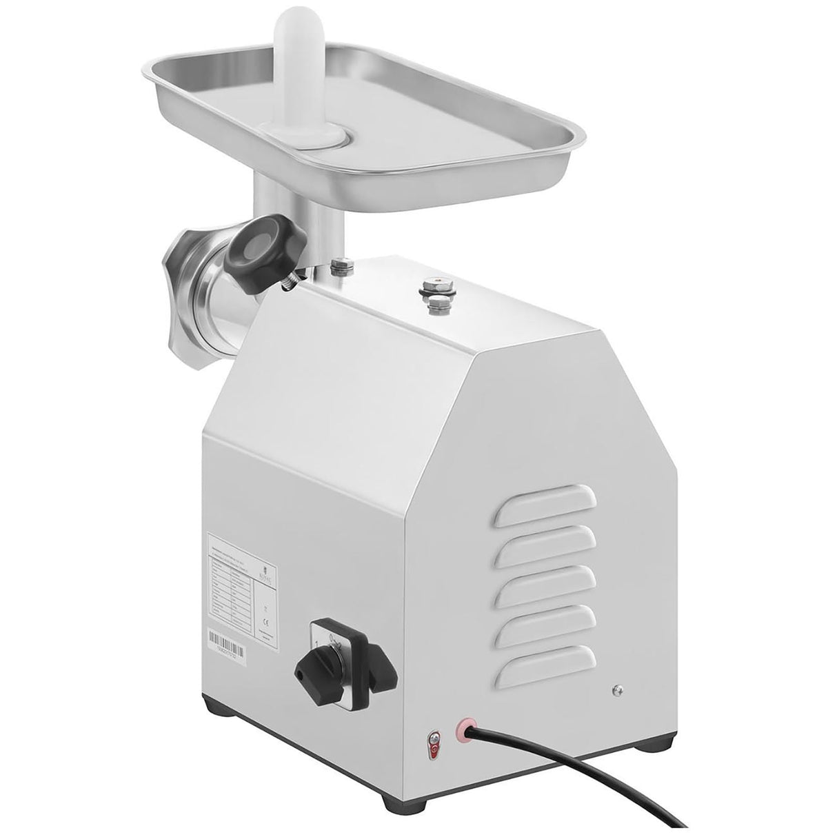 Royal Catering RCFW 140-850ECO Picadora de Carne Eléctrica Profesional (140 kg/h, 850 W, Marcha Retrógrada, Orificios de 6/8 mm, Acero Inoxidable) ECO