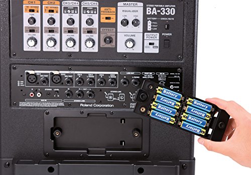 Amplificador estéreo portátil Roland BA-330 — Sistema de PA digital portátil, negro