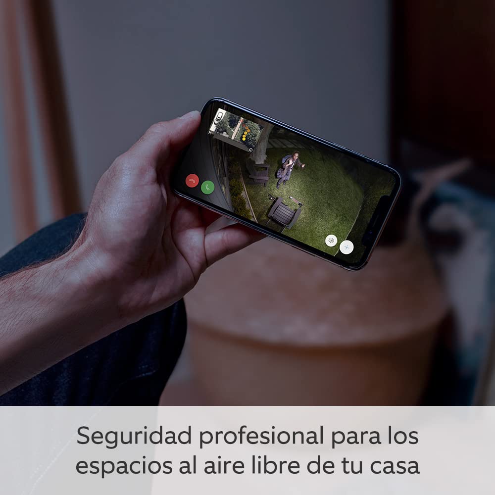 Ring cámara Pro con luces cableada (Spotlight Cam Pro Wired) | Cámara de seguridad exterior con vídeo 2K, Ring Vision, detección de movimiento 3D y luces LED | 30 días de prueba gratuita de Ring Home