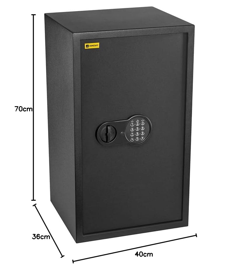 HomeSafe HV70E - Caja fuerte con cerradura electrónica, 70x40x36cm (HxWxD), color negro