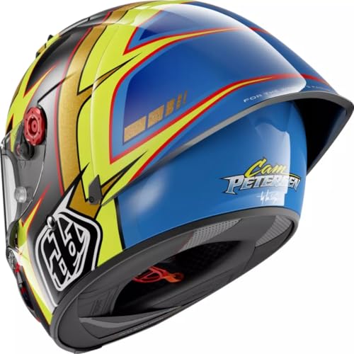 Shark, Casco Moto Integral RACE-R PRO GP REPLICA CAM PETERSEN x TROY LEE DESIGNS Anthracite Yellow Blue,L