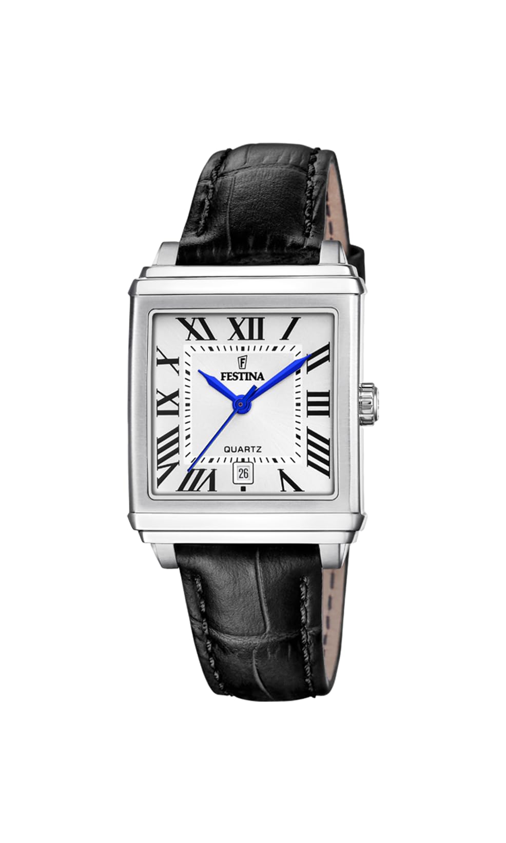 Festina Reloj Mujer F20682/3 On The Square Caja de Acero Inoxidable 316l Plateado Correa de Cuero Negro