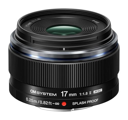 OM SYSTEM Objetivo Gran Angular M.Zuiko Digital 17 mm F1.8 II, Objetivo Veloz de Distancia Focal Fija para cámaras de Sistema Micro Cuatro Tercios (OM System, Olympus OM-D y Pen, Panasonic G-Series)