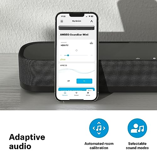 Sennheiser AMBEO Soundbar Mini - Audio 3D Envolvente para televisión, películas y música - Dispositivo Compacto con potentes Funciones adaptables, conectividad múltiple y Uso intuitivo