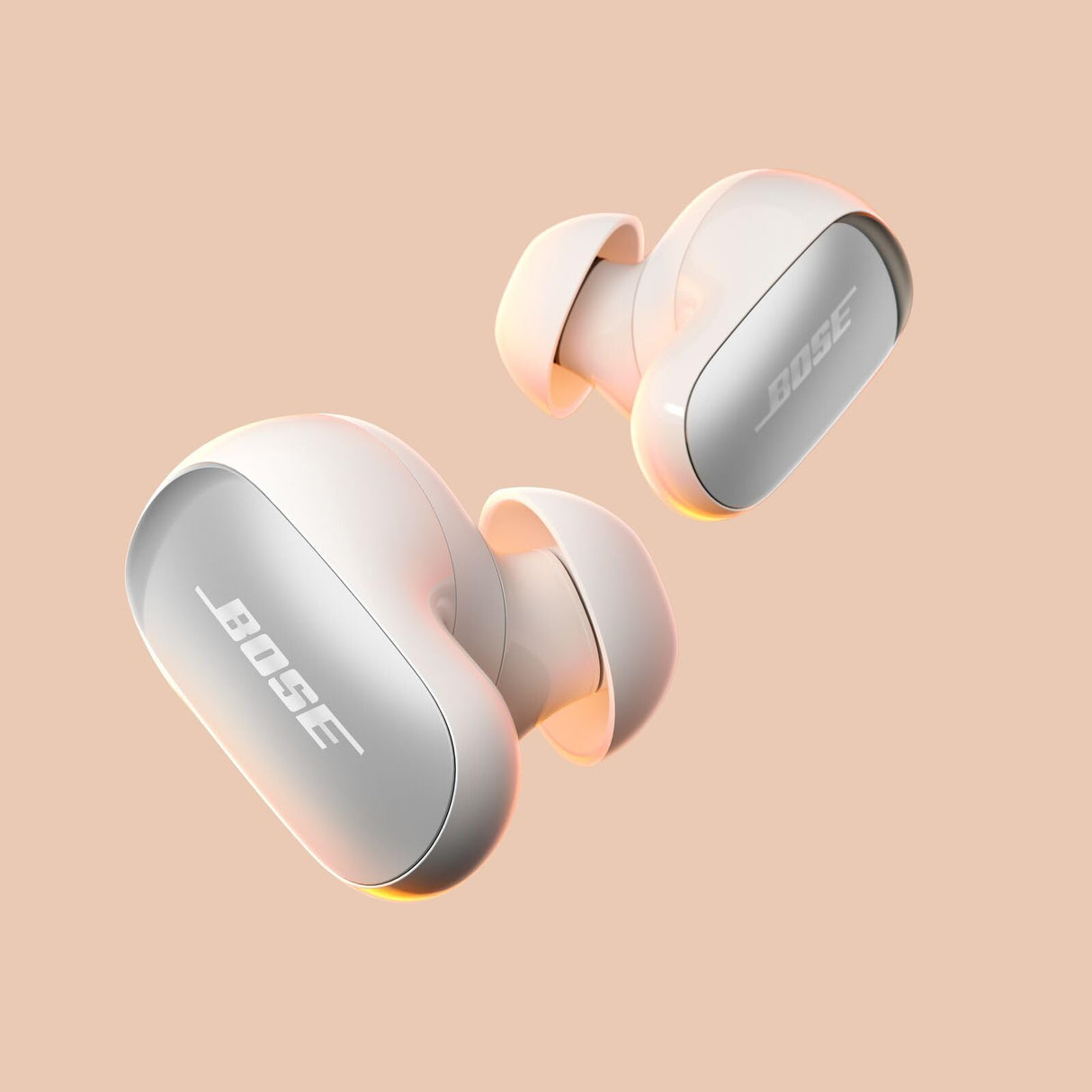 Bose Novedad auriculares de botón QC Ultra Bluetooth (2.ª gen), auriculares de botón inalámbricos con cancelación de ruido, hasta 6h de batería, IPX4, audio inmersivo, graves profundos, Blanco ahumado
