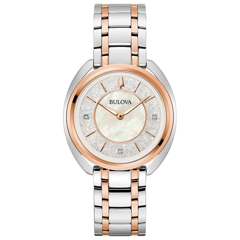 Bulova Reloj Analógico para Mujeres de Cuarzo con Correa en Acero Inoxidable 98P219