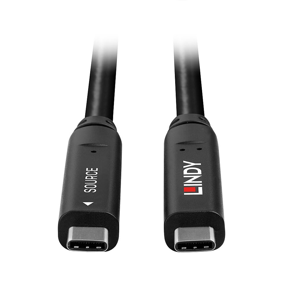 LINDY 43398 Cable híbrido tipo C USB 3.2 Gen 2 y DP 1.4, 10 m