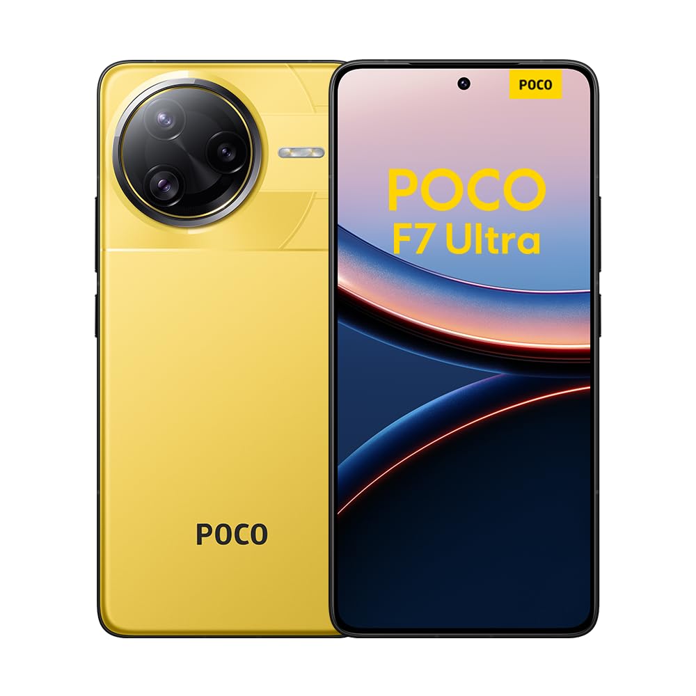 Xiaomi POCO F7 Ultra - Smartphone de 12+256GB, Cámara Triple de 50 MP con OIS, Pantalla de 6,67" 2K Flow AMOLED 120 Hz, Snapdragon 8 Elite, Hypercharge 120W, Amarillo (Versión ES)