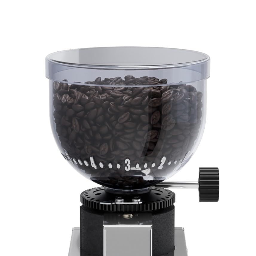 Molinillo de café LELIT Fred - Molinillos cónicos de 38 mm y ajuste de dosis - Acero inoxidable pulido - PL043MMIUK Prima