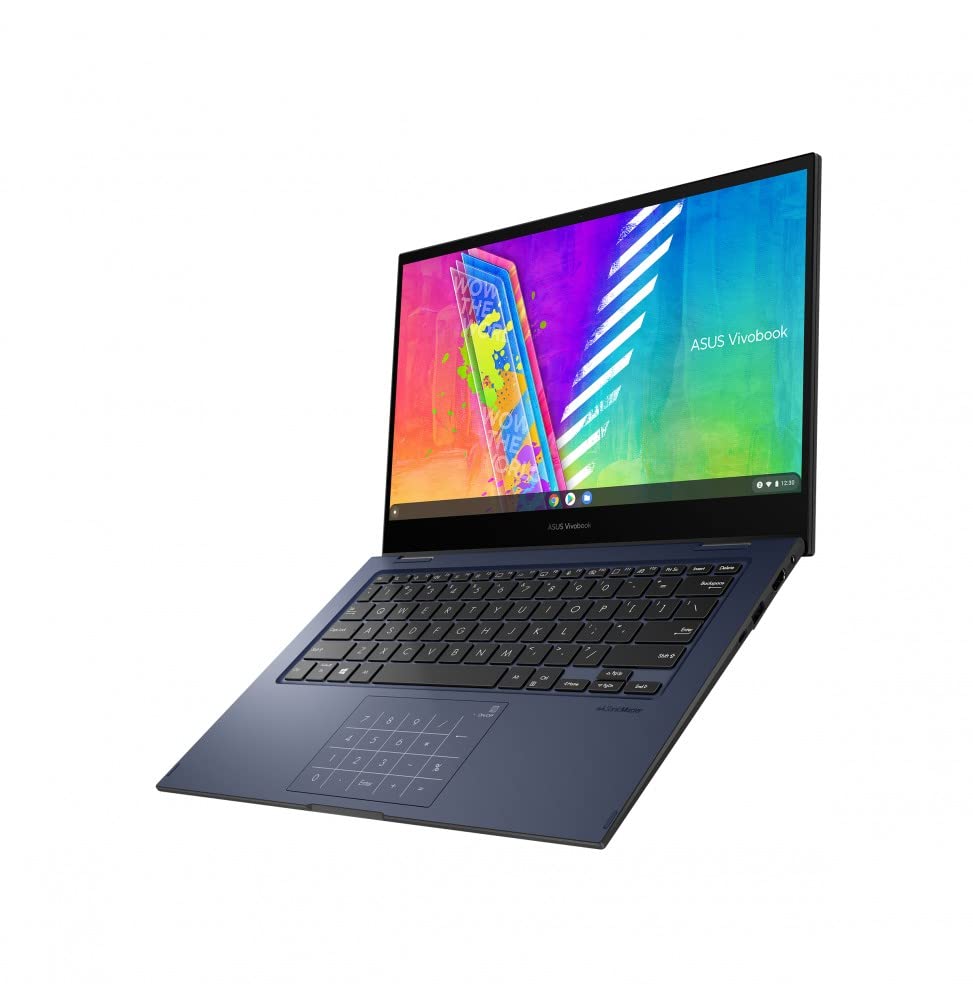Asus VivoBook Go 14 Flip TP1400KA-EC040WS - Portátil 14" Full HD (Celeron N4500, 4GB RAM, 128GB eMMC, UHD Graphics, Windows 11 Home in S Mode) Azul Tranquilo - Teclado QWERTY español