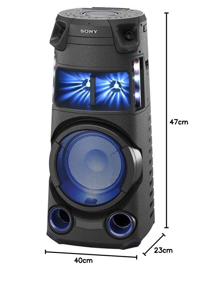 Sony MHC-V43D Party Speaker - Sistema de Audio de Alta Potencia Bluetooth con Sonido de Fiesta omnidireccional e iluminación Multicolor