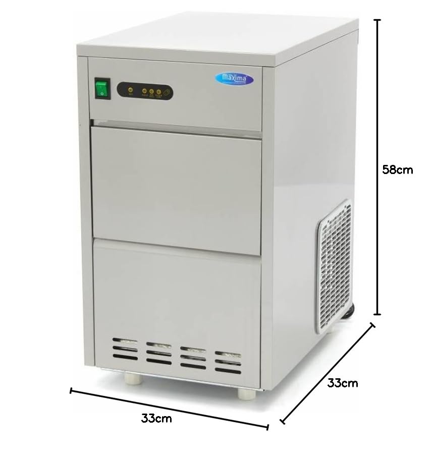 Máquina de cubitos de hielo con espacio de almacenamiento de 5 KG - 24 KG de cubitos de hielo por día - Catering - Máquina de cubitos de hielo de acero inoxidable