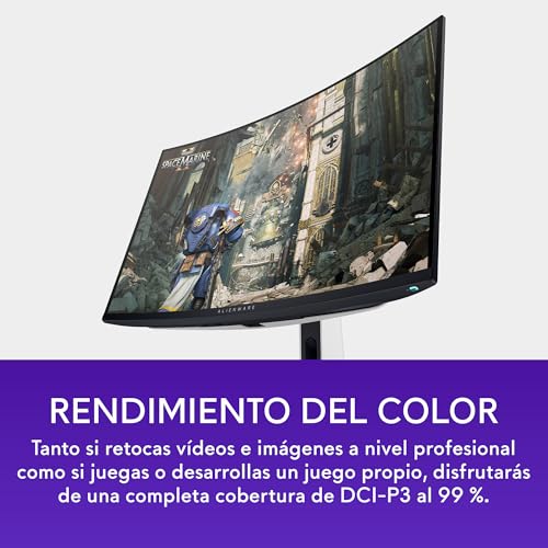 Alienware AW3225QF 32" 4K UHD (3840x2160) 1700R Monitor Gaming Curvo, 240Hz, QD OLED, 0.03ms, NVIDIA G-Sync Compatible, HDR, Dolby Vision, USB-C, DisplayPort, 2X HDMI, 4X USB, 3 Años de Garantía