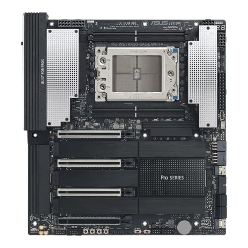 ASUS Pro WS TRX50-SAGE WiFi A, Placa Base AMD, Socket AMD sTR5 para CPU de hasta 96 núcleos, 36 etapas de alimentación, Ranura DDR5 ECC R-DIMM, Tres Ranuras M.2, Tres Ranuras PCIe 5.0, USB-C 20 Gbps