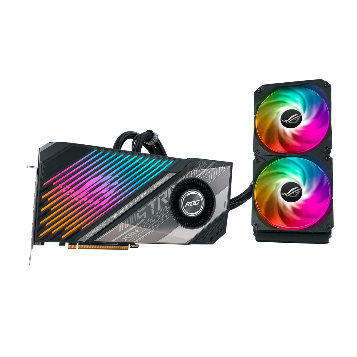 ASUS ROG Strix LC AMD Radeon RX 6900 XT Top Edition - Tarjeta gráfica Gaming (AMD RDNA 2, PCIe 4.0, 16 GB GDDR6, HDMI 2.1, DisplayPort 1.4a, Placa fría, radiador de 240 mm, Tubos de 600 mm)
