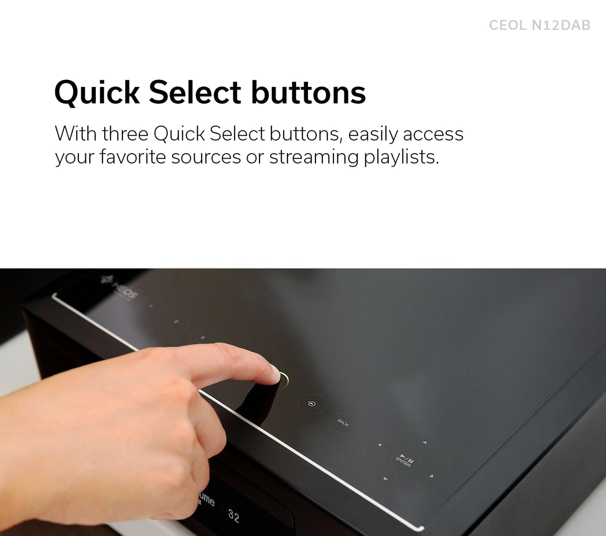 Denon CEOL N12DAB - Sistema Todo en uno con Reproductor de CD, Radio Dab/FM, HDMI ARC y HEOS Integrados, Color Negro