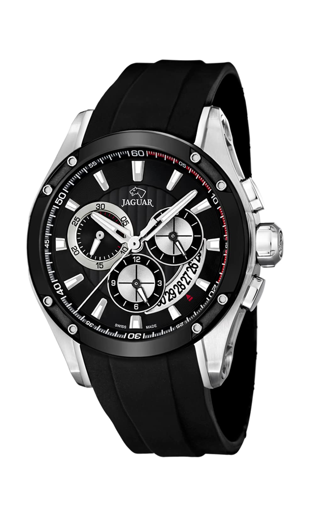 JAGUAR Reloj Modelo J688/1 de la colección Special Edition, Caja de 45 mm Correa de Caucho Negro para Caballero