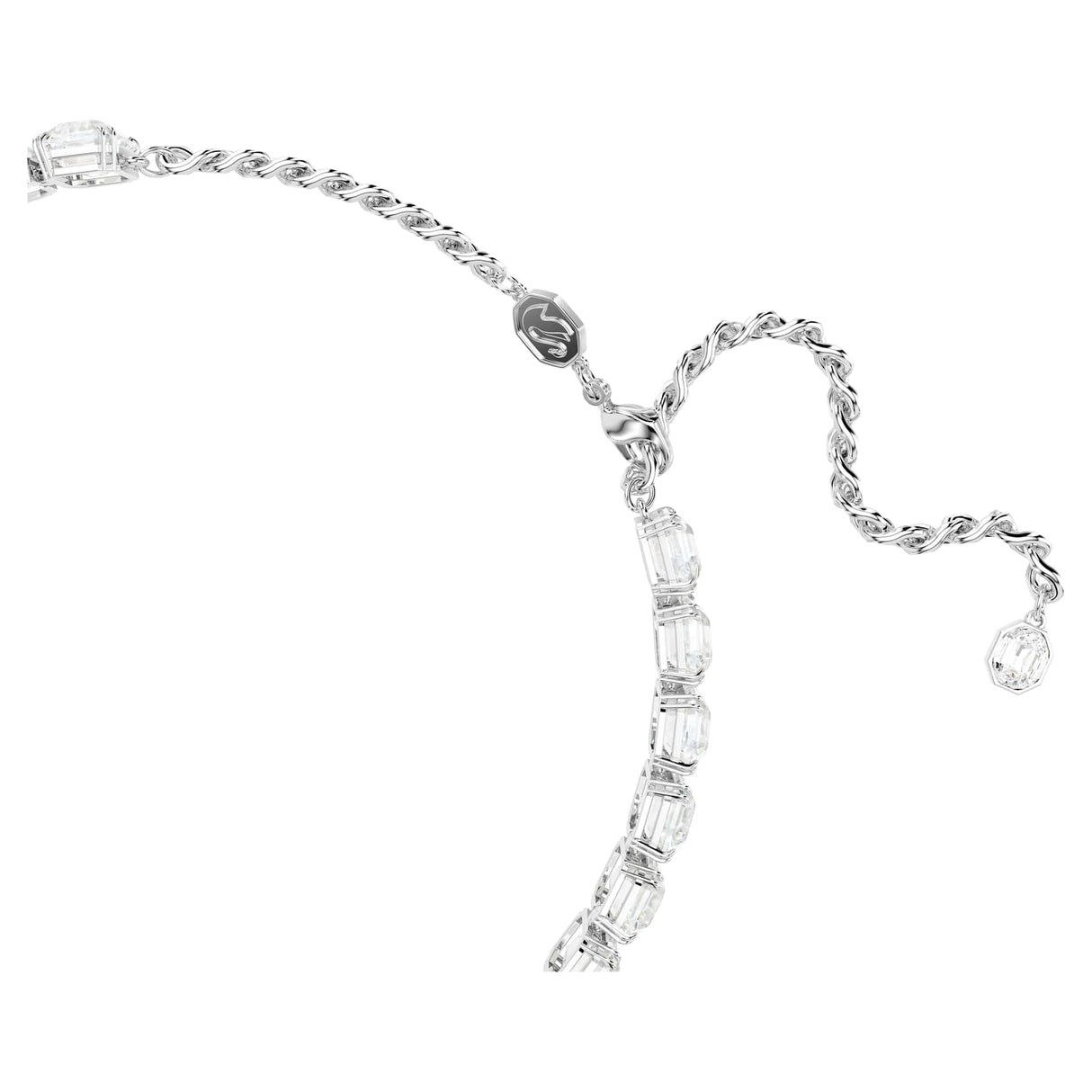 Swarovski Gargantilla Millenia, Talla octogonal, Blanca, Baño de rodio