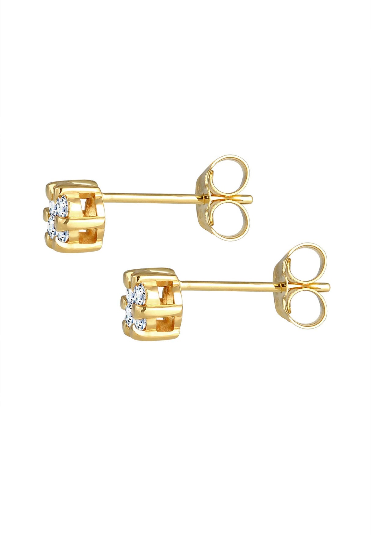 Elli DIAMONDS Pendientes Mujeres flor con Diamante (0.24 ct.) en Oro Amarillo 585