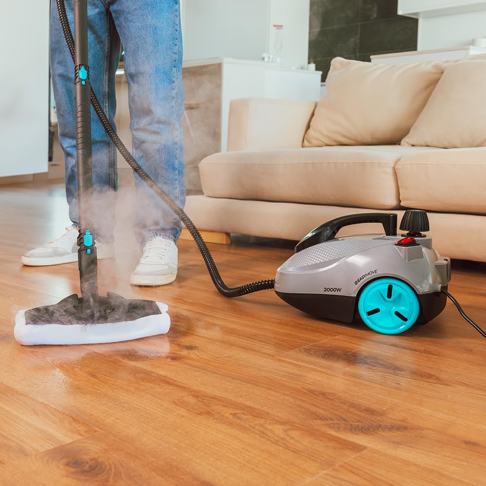 Cecotec Vaporeta de Trineo Hydrosteam 2000 Easyhome Max, 2000 W de potencia, 60 g/min, 5 bares de presión, 7,5 m radio acción, Depósito XXL 2 litros, 150 min ininterrumpidos, kit Accesorios