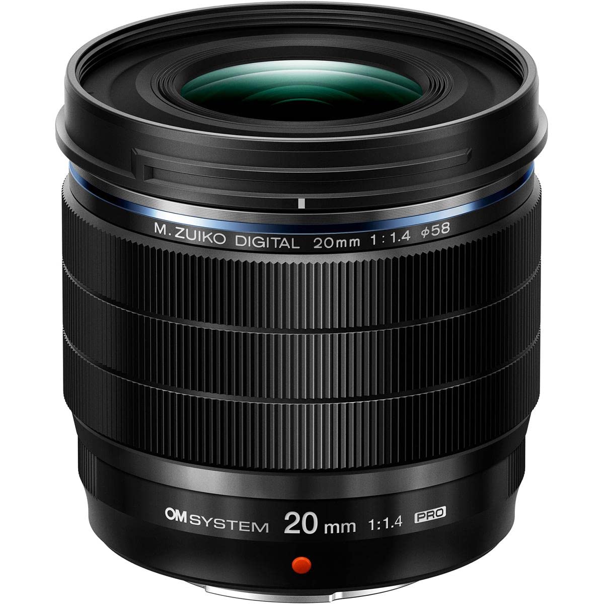 M.ZUIKO Digital ED 20mm F1.4 Pro, Objetivo Pro estándar, Adecuado para Todas Las cámaras MFT (cámaras Olympus OM-D y Pen, Panasonic G-Series), Negro
