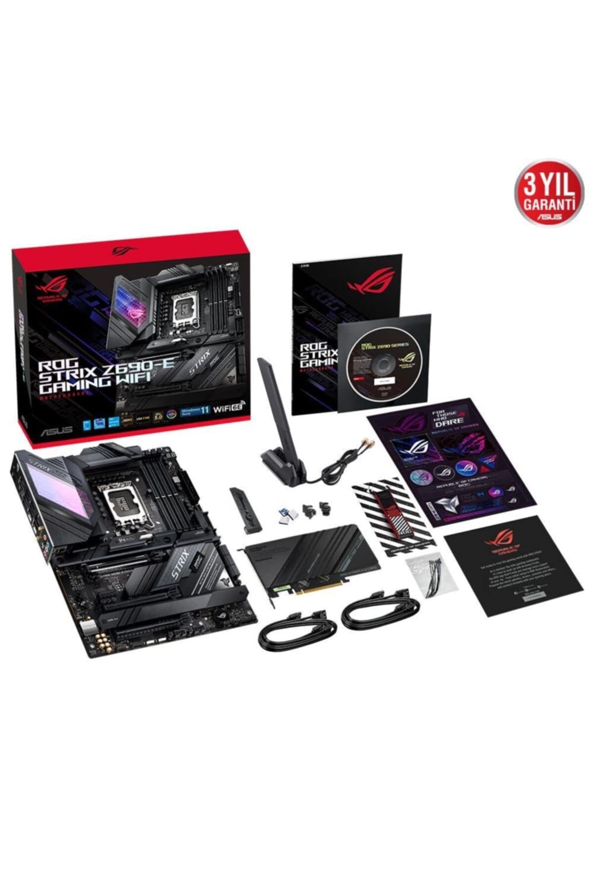 ASUS ROG Strix Z690-E Gaming - Placa base Intel LGA 1700 ATX (VRM de 18+1 fases, DDR5, PCIe 5.0, M.2 Combo-Sink, Wi-Fi 6E, LAN de 2.5 GB, cinco M.2, tarjeta ROG hyper M.2 y Aura Sync)