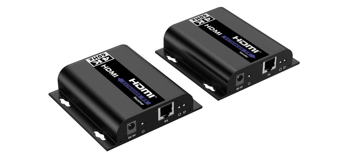 PremiumCord Extensor HDMI 4K hasta 120 m vía LAN, Over IP, Cat5/5E/6, UHD 4K 2160p 60Hz, Full HD 1080p, 4:4:4, HDMI 2.0, HDCP 2.2, Carcasa Robusta de Aluminio