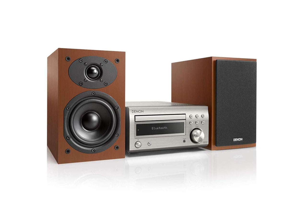 Denon D-M41 - Microcadena con Lector de CD y Bluetooth, Color Plata y Cherry