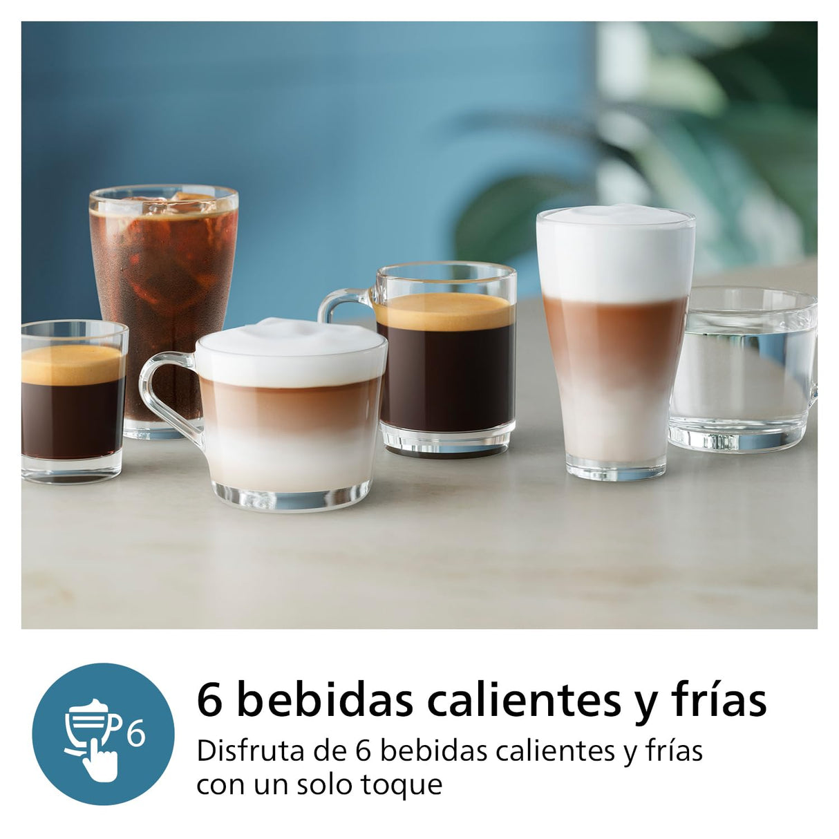 PHILIPS Serie 3300 Cafetera Superautomática - Sistema de leche LatteGo, 6 tipos de cafe, pantalla táctil, SilentBrew, Molinillo Cerámico, filtro AquaClean, Cromo negro (EP3347/90)
