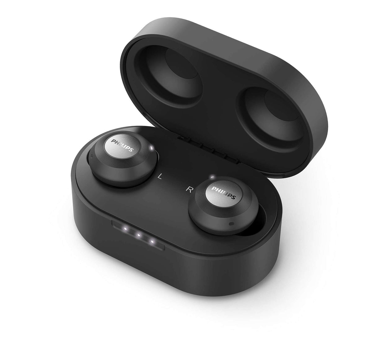 Philips T8505BK/00 Auriculares Intrauditivos Inalámbricos (Reducción de Ruido Activa Híbrida, Micrófonos Duales, Controlador Neodimio 13 mm, Asistente de Google, Carga Rápida) Negro, Modelo 2020/2021
