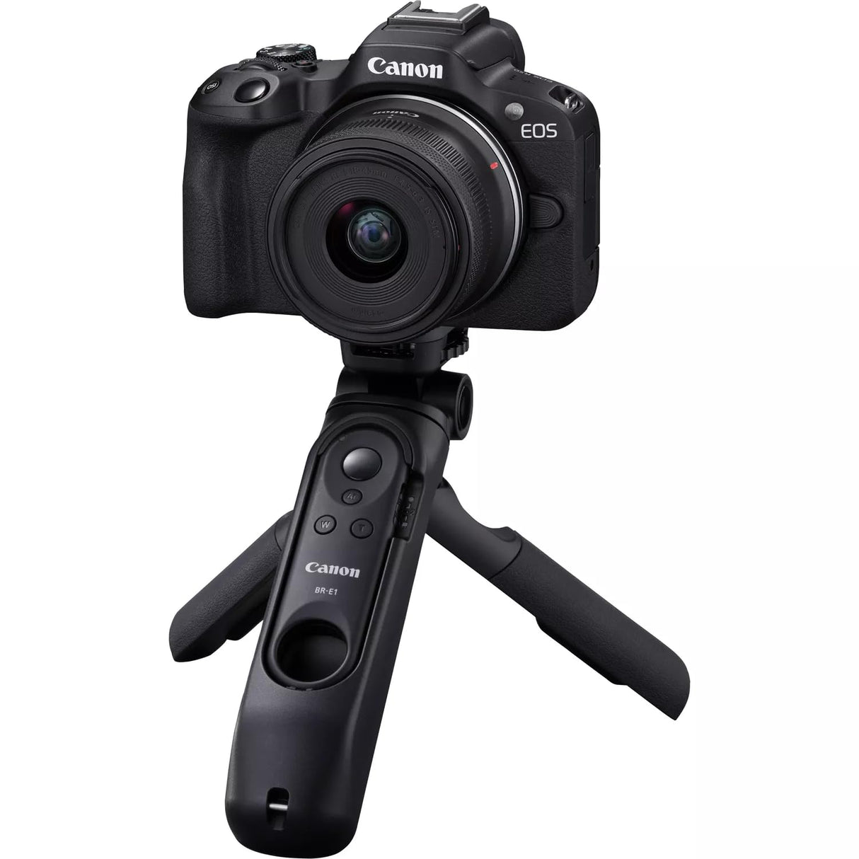 Canon EOS R50 Creator Kit - Cámara Mirrorless + Objetivo RF-S 18-45 mm F4.5-6.3 IS STM + Trípode + Micrófono + Memoria 32GB| APS-C (24,2 MP) -4 EV, Vídeo 4K 30 fps, Dual Pixel CMOS AF II, Negro