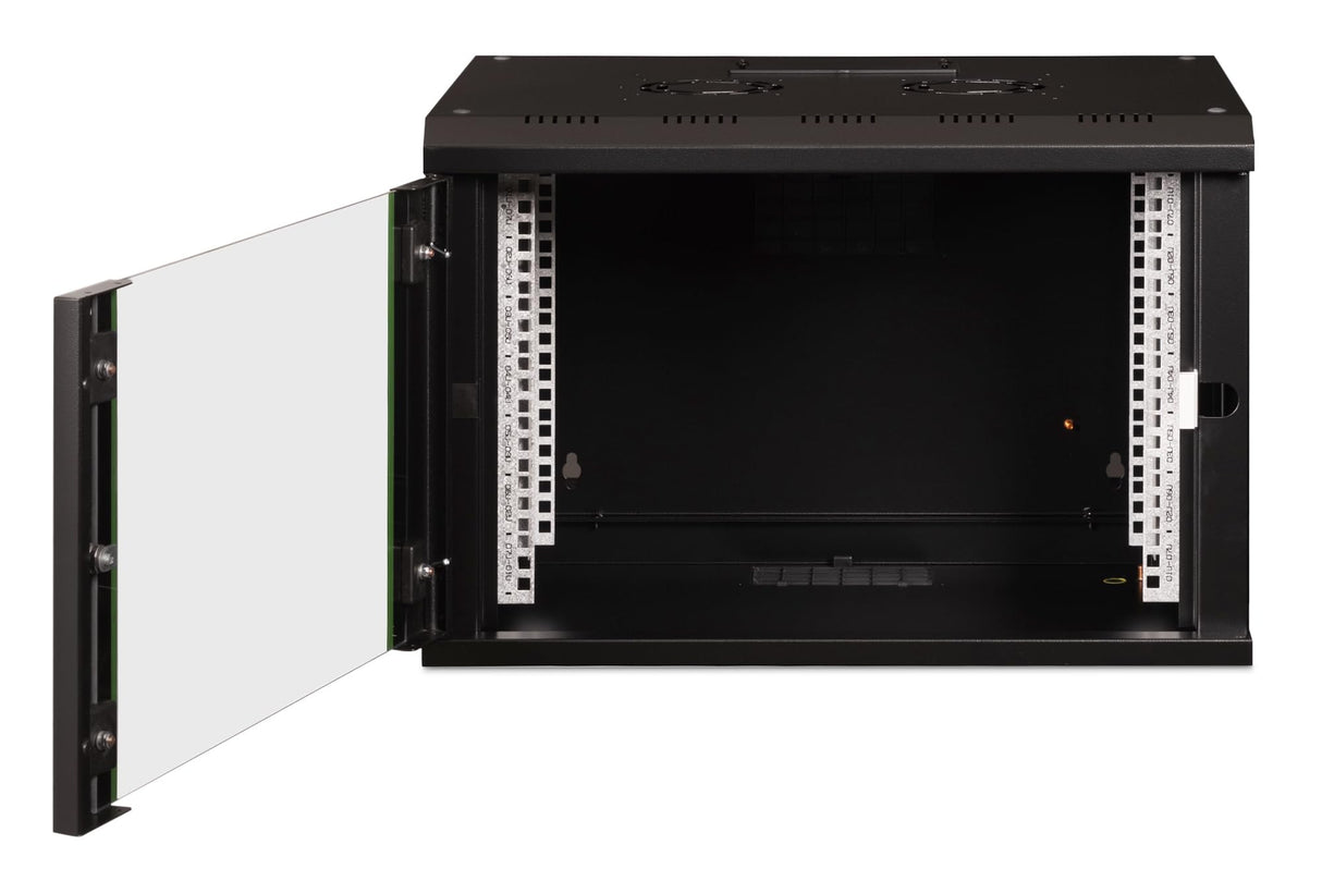 DIGITUS Armario de Red, Rack de 19 Pulgadas, 7U, Montaje en la Pared, Profundidad 450 mm, Capacidad de Carga 100 kg, Serie Unique, Negro
