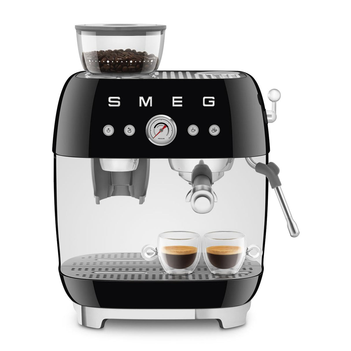 SMEG EGF03BLEU Cafetera Espresso con Molinillo, Plastic, Black
