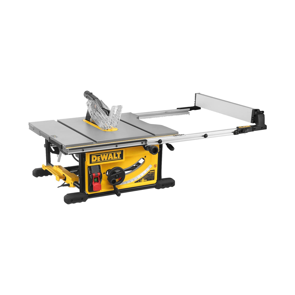 DeWALT DWE7492-QS - Sierra de Mesa 2.000 W - Diámetro 250 mm -Mesa 670 x 630 mm - Electrónica - Portátil, Negro/Amarillo