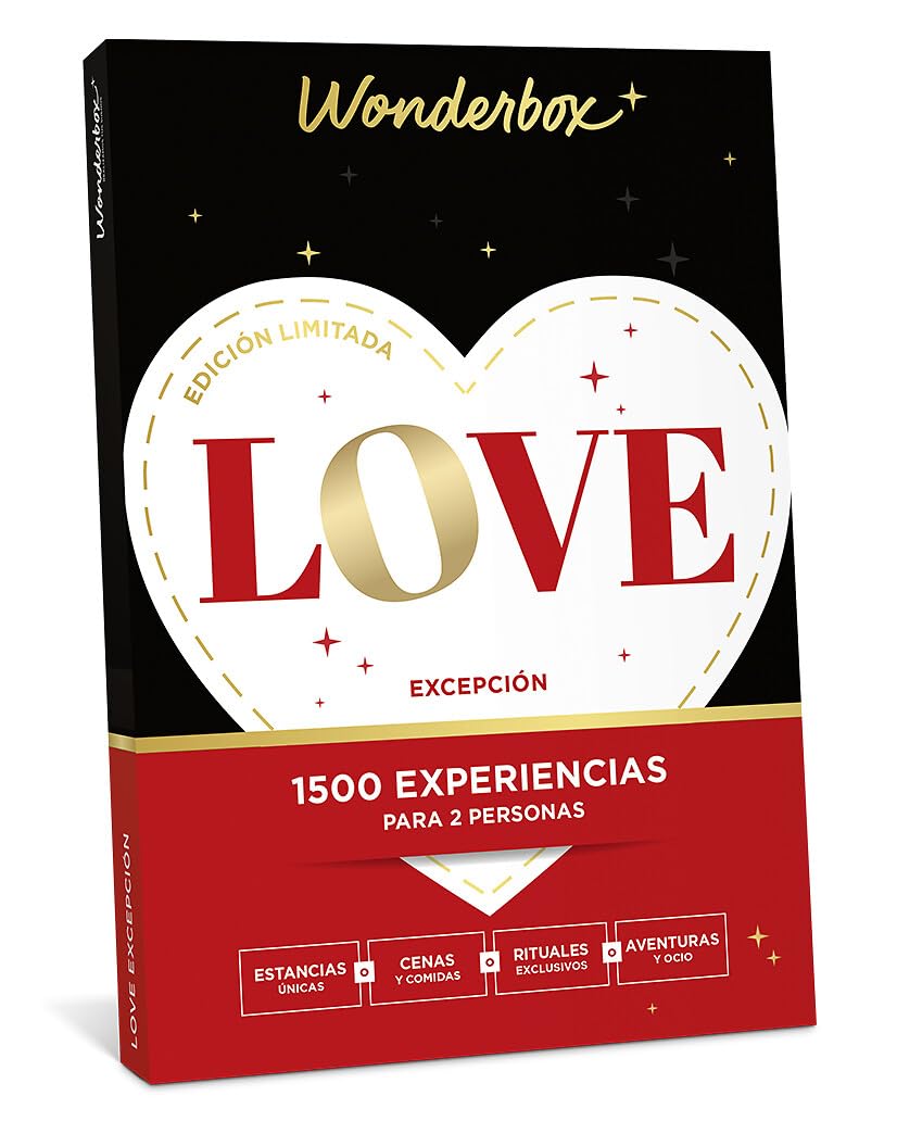 WONDERBOX - Caja Regalo - Love excepción- 1 Noche o 1 actividade en Pareja - 1500 experiencias - Ideas Regalo