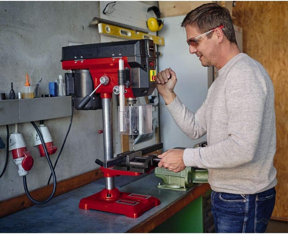 Einhell Máquina perforadora de columna TE-BD 550 E (550 W, regulación de velocidad continua y sin herramientas, mandril portabrocas de sujeción rápida de calidad, tope de profundidad ajustable)