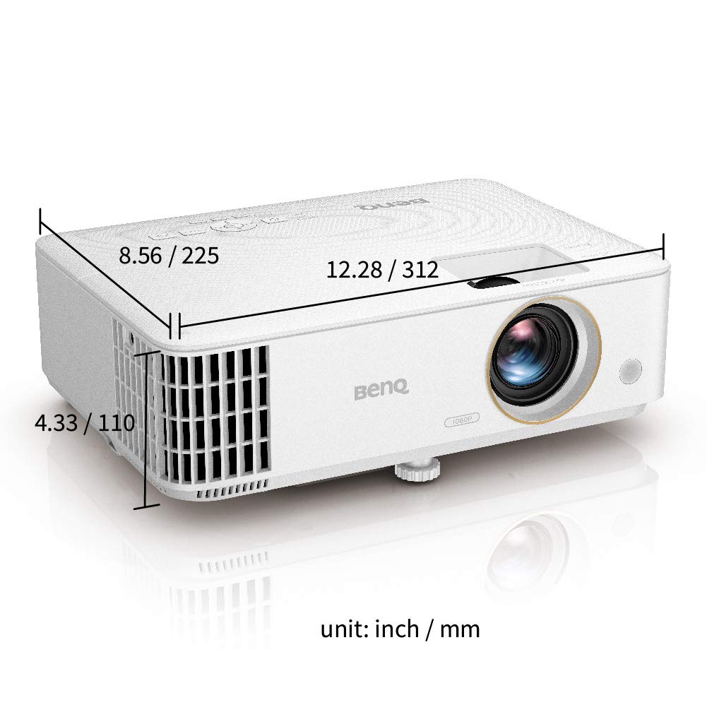 BenQ TH585P 1080p DLP Proyector Gaming 3500 LM ANSI, Baja latencia, Modo de Juego Mejorado, 95% Rec.709, HDMI, 3D, Altavoz 10W, corrección Trapezoidal automática, Desplazamiento Digital de la Lente