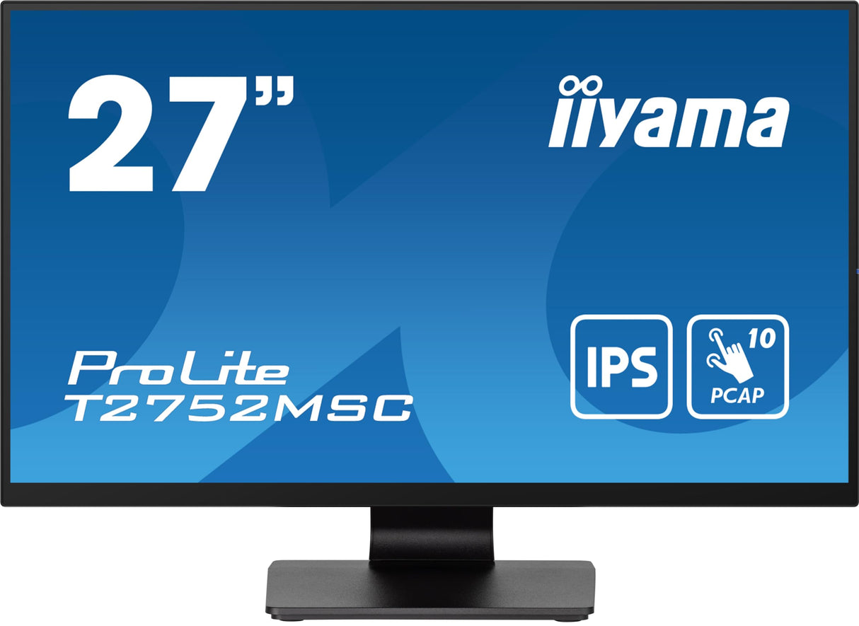 iiyama T2752MSC-B1 27" Bonded PCAP 10P Táctil, 1920x1080, Panel IPS, Flat Bezel Free Glass Front, HDMI, Displayport, 360cd/m² ( Táctil), USB Hub 2x 3.2, Altavoces