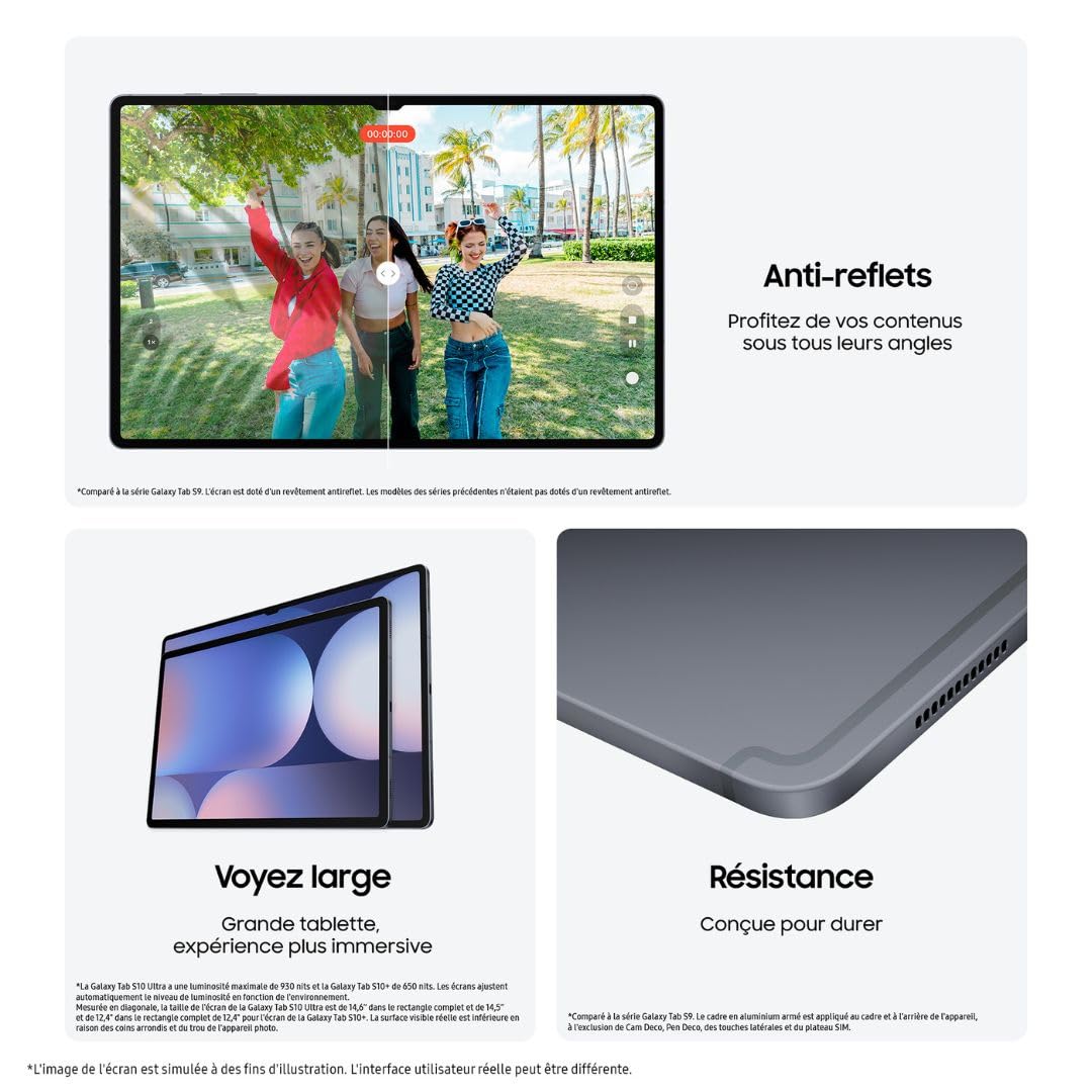 Samsung X920N Galaxy Tab S10 Ultra Wi-Fi Moonstone Gray 14,6" / Octa-Cora / 16GB RAM / 1TB Speicher