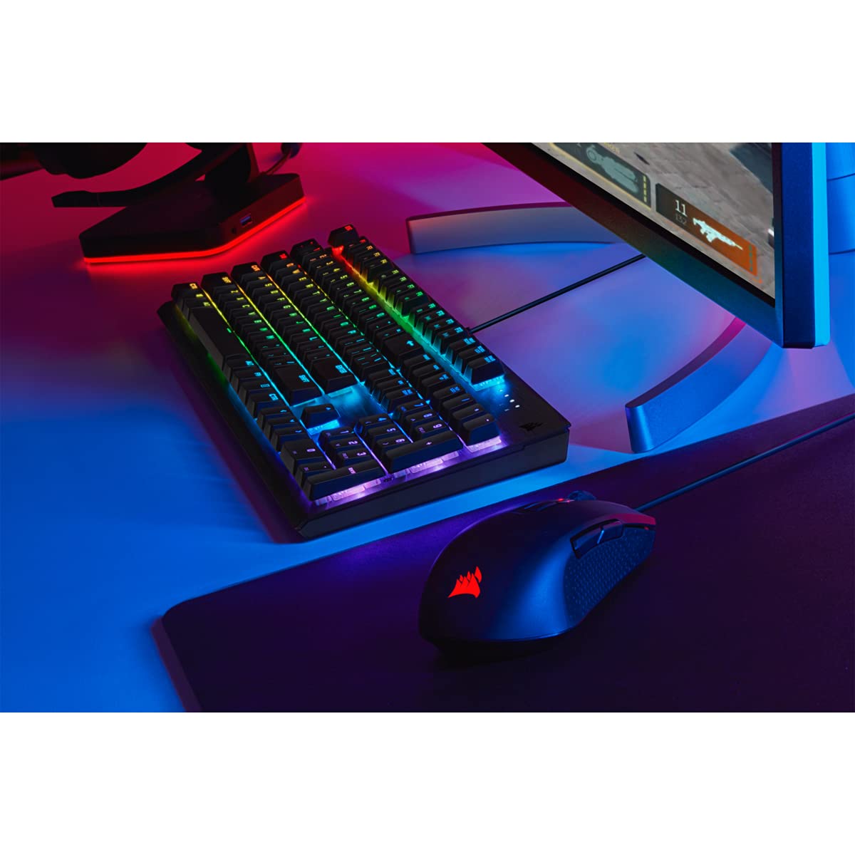 Corsair Compatible con K60 RGB Pro de bajo Perfil para Juegos Tastatur, RGB LED - Negro