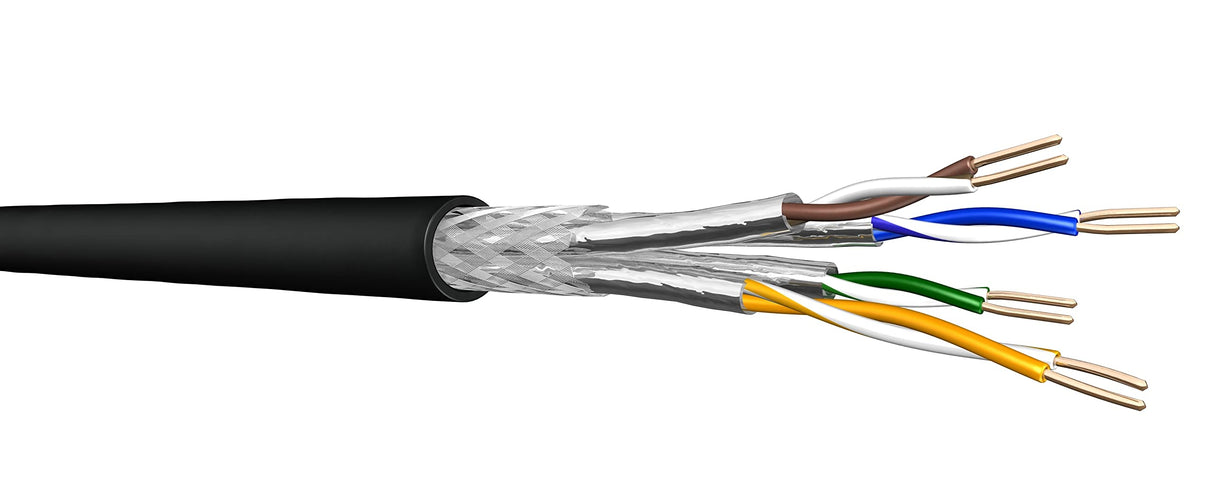 Draka Cable subterráneo UC900 SS23, Cat 7, S/FTP, PiMF, negro, anillo de 100 m