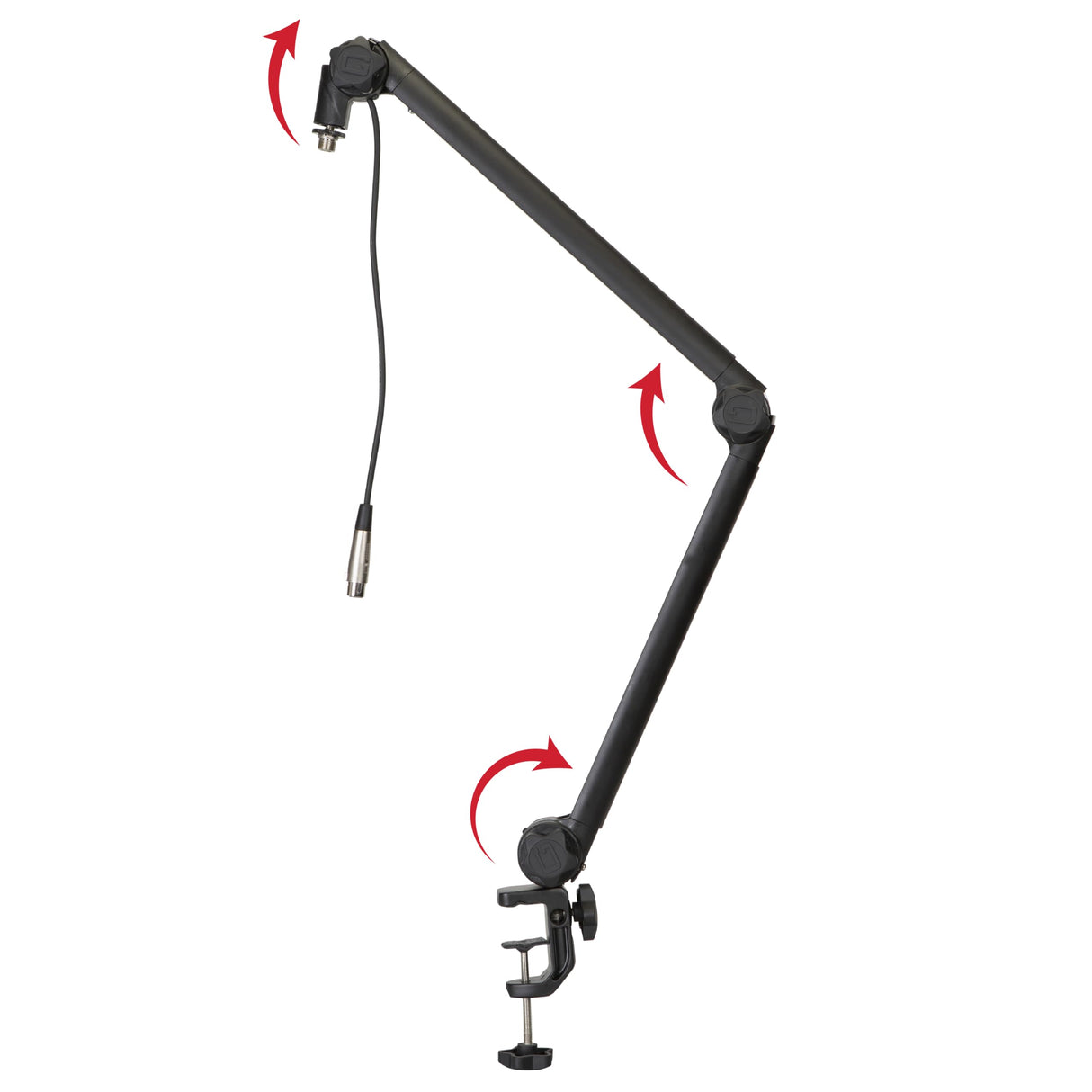 Gator Frameworks Soporte de micrófono Deluxe para podcasts y grabaciones, con cable XLR integrado (GFWBCBM3000)
