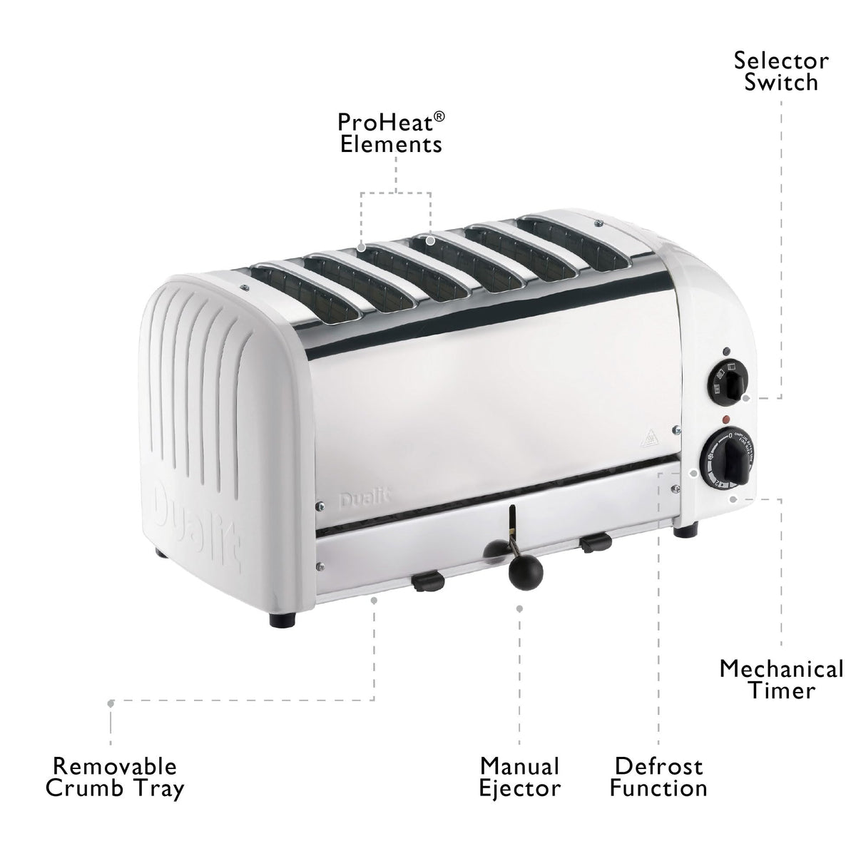 Dualit 6 rebanadas tostadora 60146 - Blanco