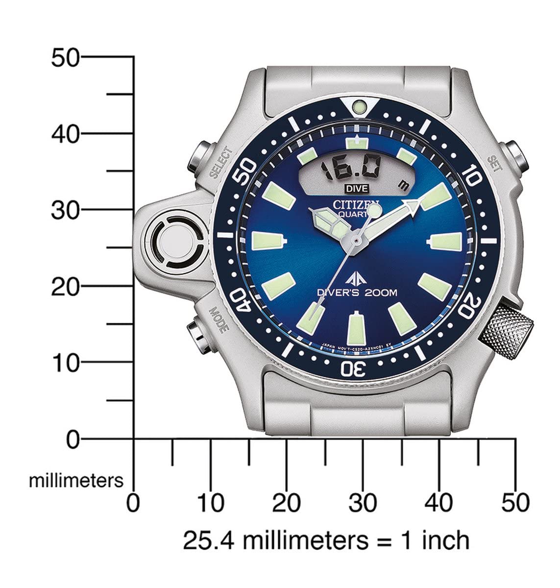 CITIZEN Reloj Análogico-Digital para Hombres de Cuarzo JP2000-67L