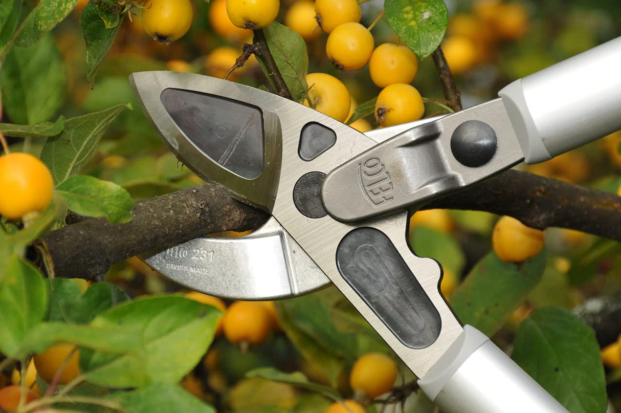 FELCO 231 Podadora de dos manos (longitud 80 cm, cabezal de corte de tracción, corte Ø 40 mm, con yunque curvado, peso 1,15 kg)