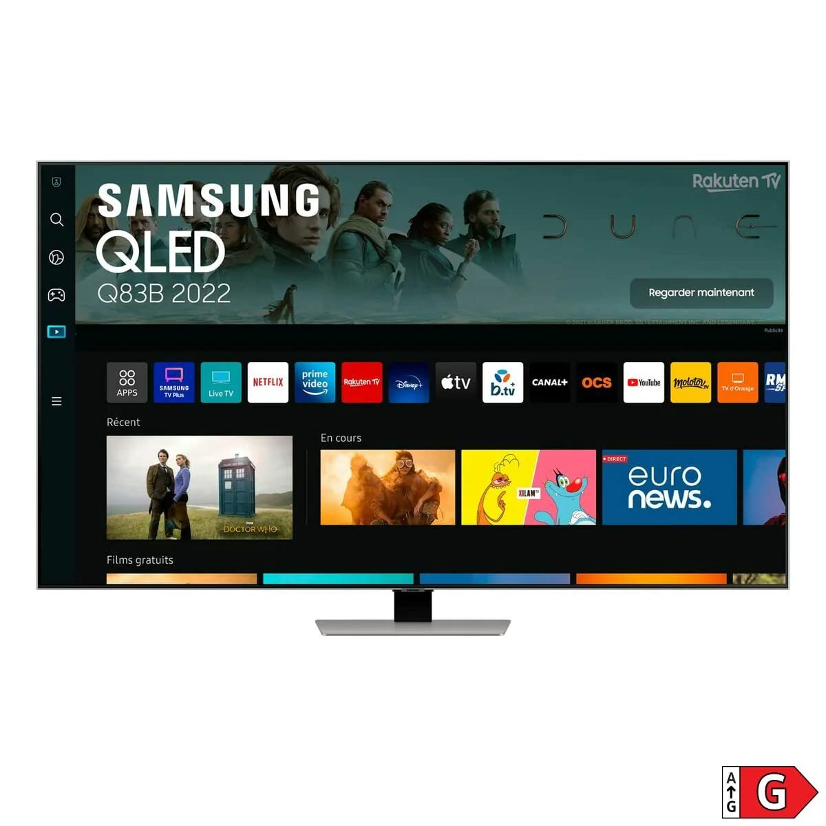 Samsung Smart TV, QLED UHD 4K, Pantalla 65", 3840 x 2160 píxeles, Clase de eficiencia energética A
